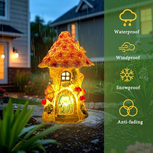 Trang Trí Sân Vườn Ngoài Trời Năng Lượng Mặt Trời Ánh Sáng Bức Tượng Cổ Tích Nhà Nhựa Cho Patio Sân Ban Công Trang Trí Món Quà Sinh Nhật Cho Phụ Nữ Và Trẻ Em - Product Image 5