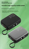 PD22.5W Batterie externe à charge rapide Type-C haute capacité double câble intégré Chargeur portable pour le voyage