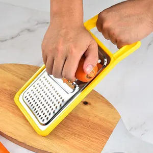 3 In 1 Stainless Steel Cheese Grater Shredder Sliced Shredded Grated Household Manual Kitchen Tools Handle Design Food