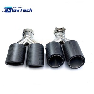 89mm Universal <b>Car</b> Exhaust Muffler Tip Stainless Steel with Carbon Fiber Inlet Cover for Vehicle Modification Decoration - Product Image 5