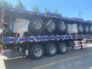 Offre Spéciale 3 essieux 40 pieds semi-remorque de camion porte-conteneurs à plat avec tête de lit 40 pieds remorques de camion à vendre