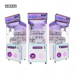 Purple And White Color Cool Controllable Light Beautiful Appearance Token Or Coin Games Entertainment Funny Claw Crane Machine