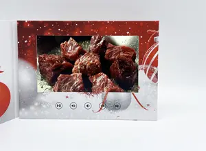 고급 7 인치 IPS 화면 웨딩 비디오 북 카드 브로셔 비디오 인쇄