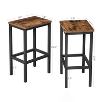 Tabouret de bar moderne en métal avec assise à grain rustique, pivotant, réglable en hauteur, sans dossier, pour bar à domicile et locaux commerciaux