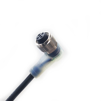 Fabricant en gros 1m câble 3 4 5 broches M12 adaptateur 90 degrés actionneur câble m12 5 broches connecteur à angle droit avec led