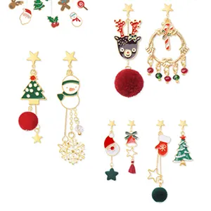 Conjunto de brincos de natal, joias personalizadas de ação de graças, brincos pendurados, brilhantes, natal e ação de graças, temáticos para mulheres e meninas