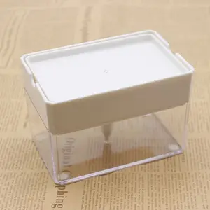 Distributeur de savon à pompe automatique, pompe de cuisine en plastique transparent pour le lavage des vaisselle, distributeur de savon liquide avec porte-éponge