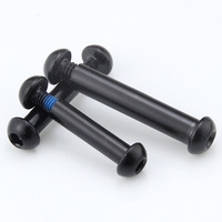 Vis Chicago mâle-femelle à tête bouton hexagonale en nylon noir, en acier inoxydable et aluminium de 6 mm