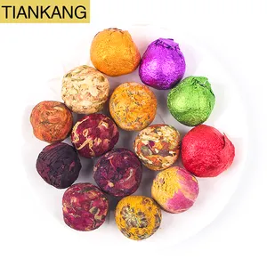 Herbal Flower Blooming Tea Ball Handcrafted Organic Chinese Natural No Additives Ball Shape Dried Flower Silver Bag HT Tongxiang