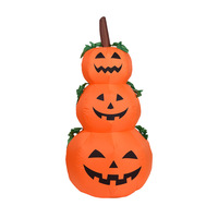 Grande Citrouille Gonflable d'Halloween 1,5 m, Décoration Ballon Citrouille Fantôme pour Halloween, Décoration d'Ambiance, Modèle Gonflable