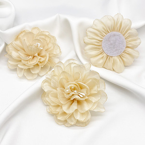 Tessuto in Chiffon Organza di RYL con cornice di rosa artificiale in garza fiore abito da sposa cappelli decorazione di cucito per il pizzo francese - Product Image 6