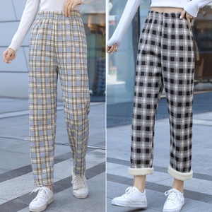 <span class=keywords><strong>Pantaloni</strong></span> dritti Casual da <span class=keywords><strong>donna</strong></span> <span class=keywords><strong>pantaloni</strong></span> lunghi a quadri a <span class=keywords><strong>vita</strong></span> <span class=keywords><strong>alta</strong></span> <span class=keywords><strong>pantaloni</strong></span> caldi in pile spesso da <span class=keywords><strong>donna</strong></span> - Product Image 3