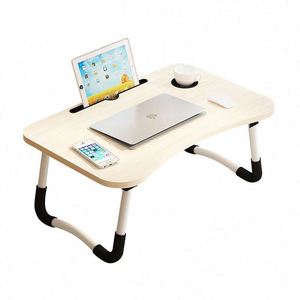 Table pour ordinateur portable, table <span class=keywords><strong>pliable</strong></span> portable, <span class=keywords><strong>plateau</strong></span> de service pour le petit-déjeuner, porte-stylo avec support pour téléphone et tablette et tiroir - Product Image 4