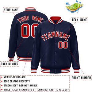 Veste de baseball personnalisée pour homme, style Letterman, avec nom et numéro de l'équipe brodés, en tissu PU sportif pour l'automne, col rabattable - Product Image 2