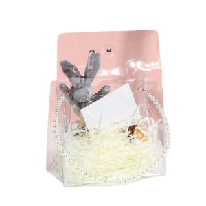 Red Joy Candy Gift Bag Bolso lindo personalizado Net para <span class=keywords><strong>el</strong></span> día del maestro Inns Packaging Bolsa de regalo de transporte de PVC transparente - Product Image 2