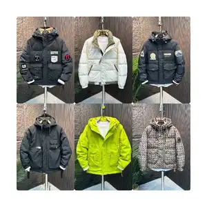 Invierno nuevo corto acolchado Chevron CIRE puffer chaqueta de mujer chaqueta pesada impermeable Faux down relleno extraíble capucha recortador de piel