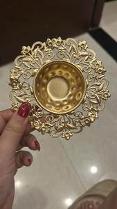 Gold Plated Electroplated Iron Floral Round <b>Tealight</b> <b>Holder</b> Heat Resistant Home Decor Gift for Christmas Easter Valentine's Day - Product Image 4