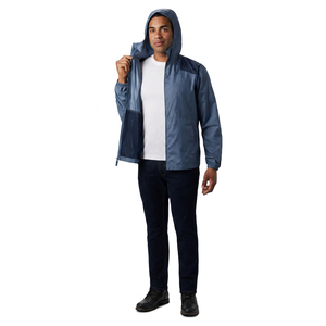 Finer Threads OEM <b>Men's</b> Autumn Windbreaker <b>Jacket</b>-Hooded Canvas Fabric Custom Logo Positions Vintage Style Digital Printing - Product Image 1