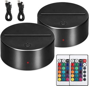 थोक अंडाकार 3D एक्रिलिक यूएसबी लकड़ी के टेबल लैंप के लिए एलईडी दीवार लकड़ी के स्टैंड राल प्रदर्शन आधार - Product Image 1