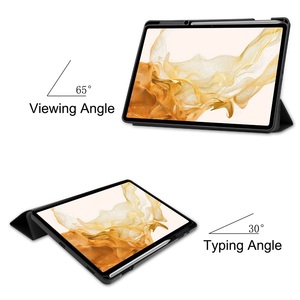 Funda Protectora de Material PU Ligera y Resistente a los Arañazos, Plegable en Tres Partes, para <span class=keywords><strong>Samsung</strong></span> <span class=keywords><strong>Tab</strong></span> <span class=keywords><strong>S7</strong></span> y S8 de 11 Pulgadas con Soporte para Lápiz - Product Image 4