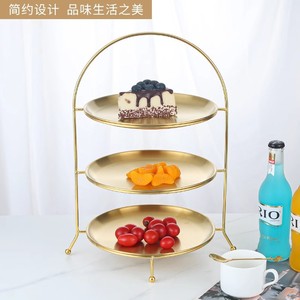 Jinxian Stainless Steel Three Tier Cake Stand For Dessert Fruit Display Multi Layer Serving Tray Kitchen Bakery Tool - Product Image 2