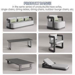 Đồ Nội Thất Ngoài Trời Nhôm Sofa <span class=keywords><strong>Set</strong></span> Vườn Sofa Và Bàn Coff <span class=keywords><strong>Set</strong></span> Kim Loại Patio Sofa - Product Image 5