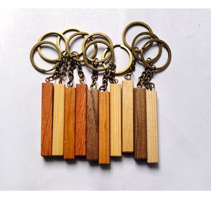 Wood Keychain Custom logo Personalized Jewelry Blanks for Laser Engraving Wooden Blanks for Laser Engraving Fashion Couple Gifts - Product Image 1