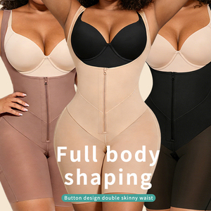 Fajas Fajase Colombianas En gros, Gaine sculptante intégrale zippée, rehausseur de poitrine, compression abdominale ferme, amincissant, une pièce, serre-taille - Product Image 1
