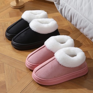 Women's Winter Cotton <strong>Slippers</strong> with Thick-Soled Bag Heel Indoor Household Fleece Shoes Warm <strong>Wool</strong> Outwear <strong>Slippers</strong> - Product Image 3