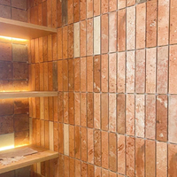 Mosaïque de travertin beige naturel pour murs d'accentuation de bar, façades de magasins et revêtements muraux
