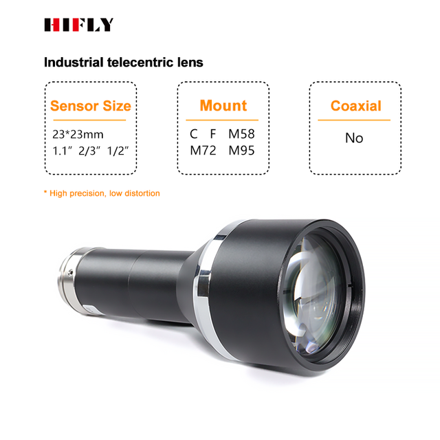 Unique Parallel Line Design 2/3" WD 110mm 0.3X C Mount FA Machine Vision Industrial Telecentric Lens