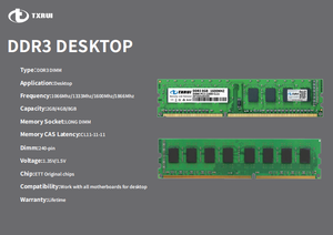 แรมความเร็วสูง DDR3 4GB 8GB 16GB 1300MHz 1600MHz สำหรับเดสก์ท็อปและแล็ปท็อป - Product Image 6