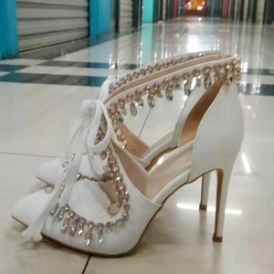 High-end Luxurious High Heel Pumps <b>Shoes</b> for Bridal Rhinestone Tassels Dress <b>Shoes</b> Women <b>Shoes</b> Size 46 Diamonds Sandals - Product Image 6