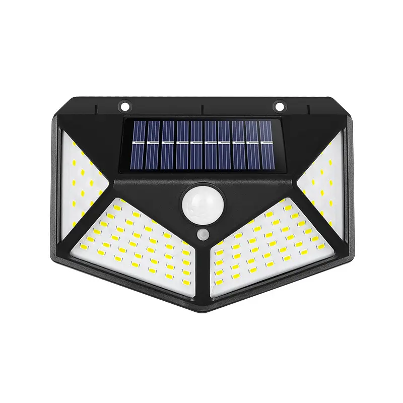 100 Led güneş işık Pir hareket sensörü açık Solar lamba Ip65 su geçirmez duvar aydınlatması güneş işığı Powered bahçe sokak lambası