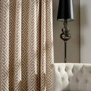 Stripe Design Luxury Poly Cotton Fabric Printed Home Office Hotel Decorative Window Curtain