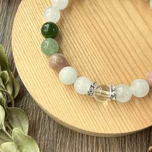 8mm Natural Verde Aventurina Rodonita Bead <span class=keywords><strong>Fertilidad</strong></span> y Concepción Soporte Mala Wellness Pulsera para Mujeres - Product Image 3