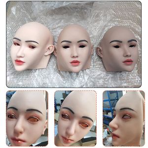 URCHOICE Transgenre <span class=keywords><strong>Travesti</strong></span> Cosplay Crossdresser Silicone Chapeaux Déguisement Masque Femme avec Coupe C Faux Seins Forme Du Sein - Product Image 4