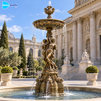 Fontaine sculpturale classique en bronze, moulée à la cire perdue, cascade d'eau à plusieurs niveaux, décoration extérieure personnalisée pour hôtel, cour, complexe hôtelier, jardin