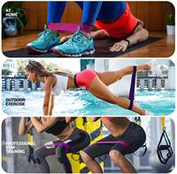 Bandes de résistance en caoutchouc élastique pour l'entraînement physique, le yoga, le pilates, la musculation, les exercices de résistance des hanches, vente en gros