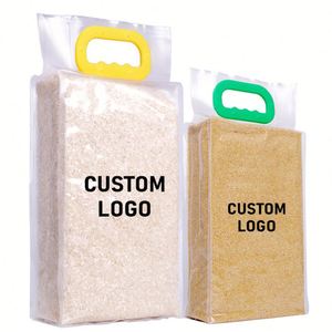 Sacs d'emballage pour riz en plastique de haute qualité avec poignée, emballage sous vide, sacs d'emballage pour riz personnalisés, vente en gros - Product Image 1