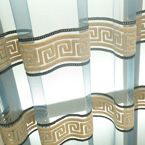 Châu Âu Phong Cách Mỹ Gai Khâu Hoàn Thành Rèm Cửa Sổ Pháp Phòng Khách Bóng Rèm - Product Image 6