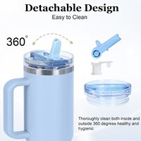 Tswofia Lot de 15 gobelets isothermes en acier inoxydable à double paroi de 40 oz, réutilisables, pliables, anti-fuite, avec couvercle rabattable, isolation sous vide 6-12h