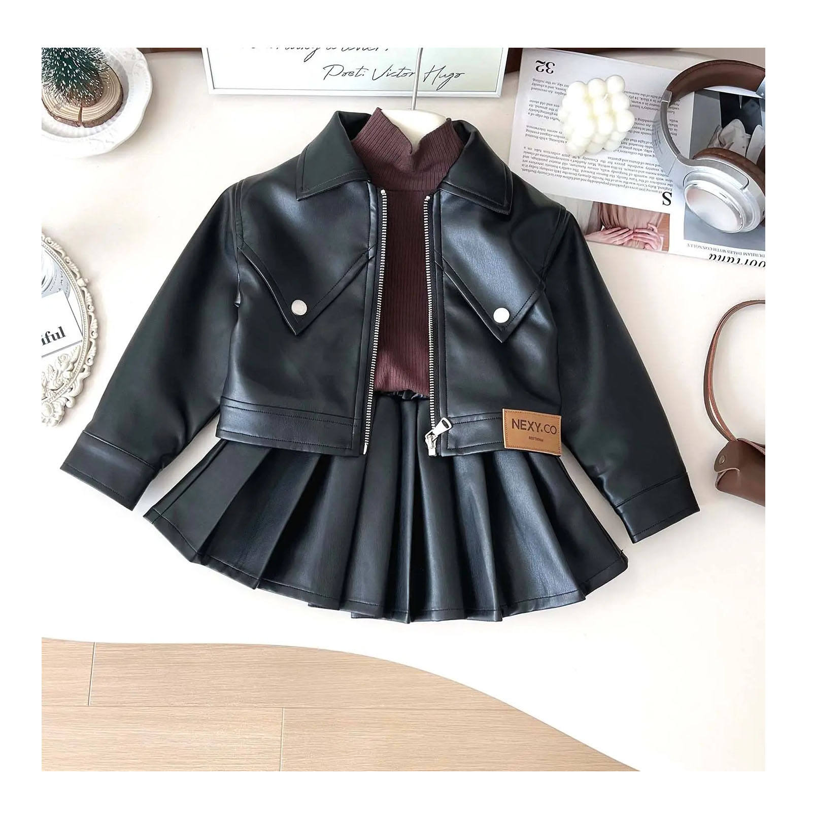 Shop Hot Sale Leather Skirt for Children Stylish Durable