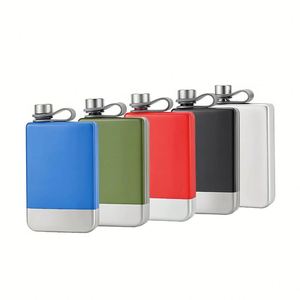 Petaca Metálica Cuadrada Portátil de Acero Inoxidable de 9oz con Logotipo Personalizado para Exteriores - Product Image 1