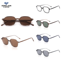 Lunettes de soleil polarisées vintage à dégradé, de haute qualité, en acétate hexagonal, avec logo personnalisé, jaune, bleu, gris