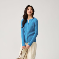 Prix d'usine – Nouveau cardigan élégant en laine 100 % côtelée, couleur unie, à boutonnage simple, idéal pour le bureau et le quotidien – Collection Automne-Hiver