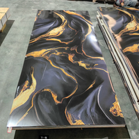 Panneau mural en marbre à motif personnalisé avec design sur mesure pour la décoration intérieure de luxe et l'installation de murs d'accentuation