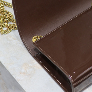Bolso Bandolera Rojo de Moda con Cadena, de Cuero Lacado y Piel de Vacuno, para Mujer, Tipo Mensajero, Bolso para Cámara, Bolsos de Mujer - Product Image 3