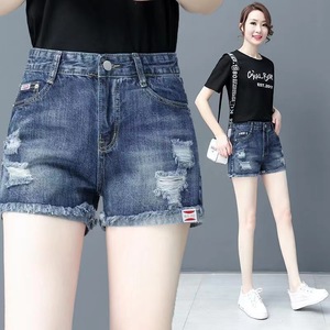 Short en jean taille haute pour femme polyvalent décontracté jambe droite nouveau Style d'été extensible et amincissant - Product Image 5