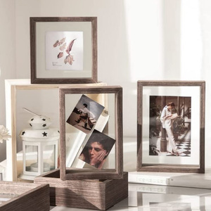 Двойная стеклянная деревенская фоторамка для настенного или настольного столешницы 8x10 плавающая рамка для прессованной цветочной рамки - Product Image 2